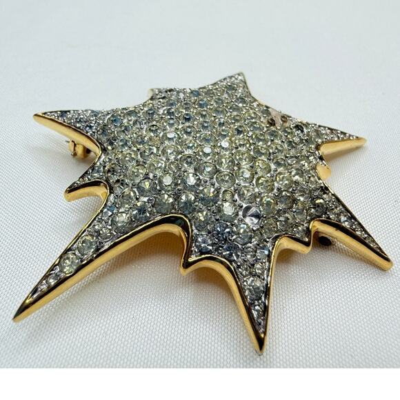 Vintage Jomaz Pavé Rhinestone Supernova Starburst Brooch Pin - Picture 4 of 9
